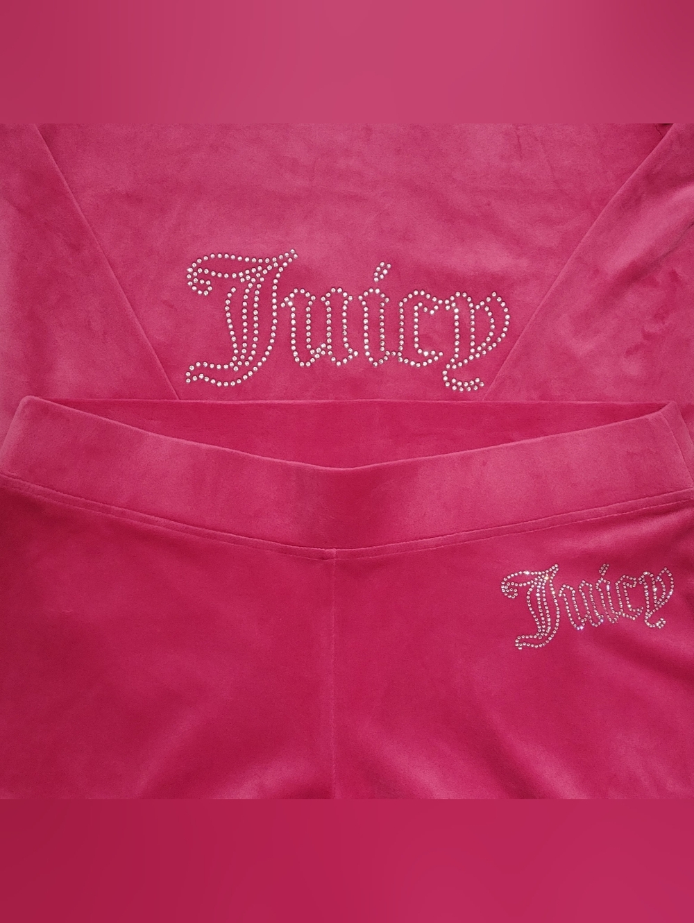 Juicy Couture Free Love Velour Zip Up Hoodie & Pants Set - M - Picture 4 of 4